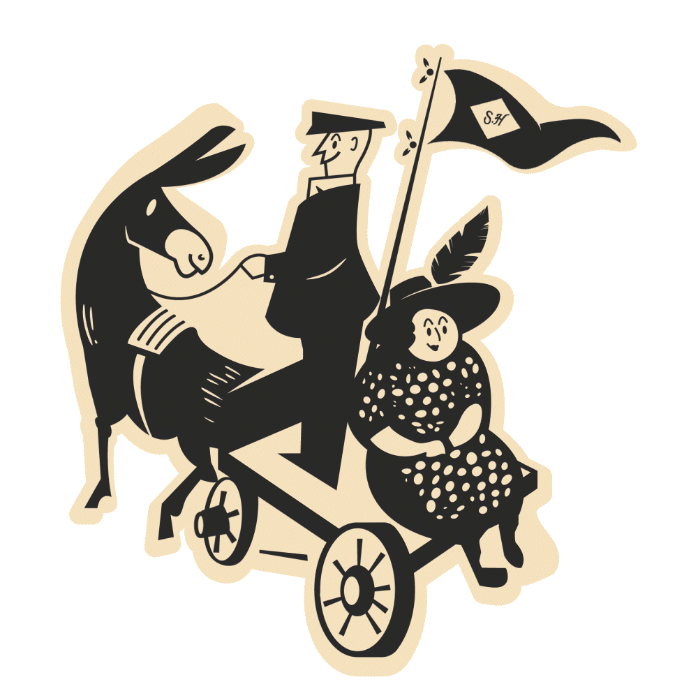 Horse and cart illustration